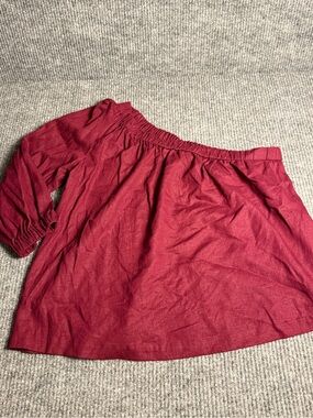 Women's Off-Shoulder Burgundy Top Linen Blend NWT Size Medium